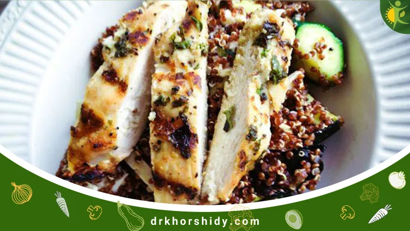 خوراک مرغ و کینوا