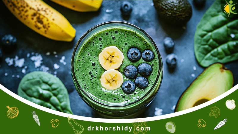 اسموتی پتاسیمدار با آووکادو، موز و اسفناج