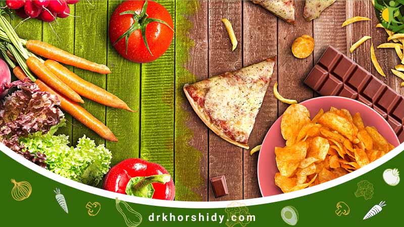فست فود و غذاهای مفید برای زونا دربرابر سبزیجات